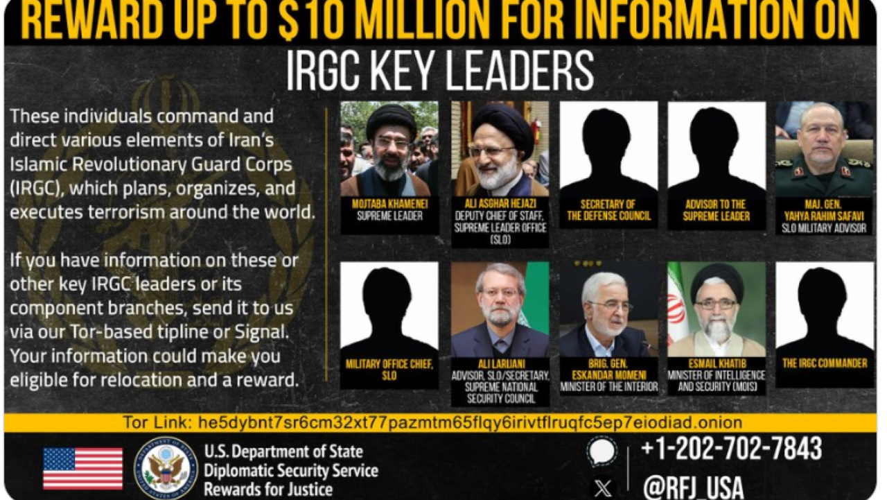 मुजतबा खामेनेई और IRGC के बारे में सूचना देने वाले को यूएस 83 करोड़ रुपये देगा मुजतबा खामेनेई और IRGC के बारे में सूचना देने वाले को यूएस 83 करोड़ रुपये देगा