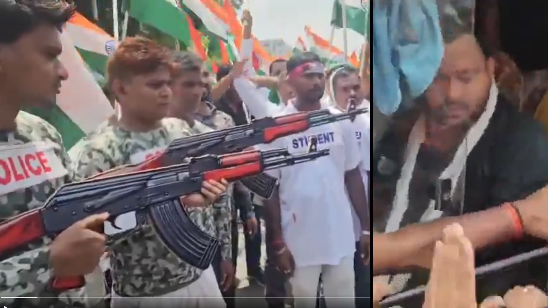 छात्रों पर कार्रवाई, AK-47 फायरिंग के ख़िलाफ़ RJD के प्रोटेस्ट के दौरान तेजस्वी यादव हिरासत में छात्रों पर कार्रवाई, AK-47 फायरिंग के ख़िलाफ़ RJD के प्रोटेस्ट के दौरान तेजस्वी यादव हिरासत में