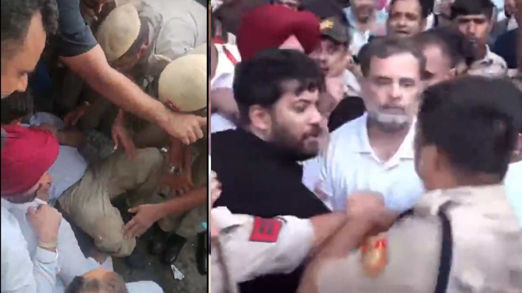 राहुल गांधी और दूसरे कांग्रेस नेताओं को पुलिस ने हिरासत में लिया राहुल गांधी और दूसरे कांग्रेस नेताओं को पुलिस ने हिरासत में लिया