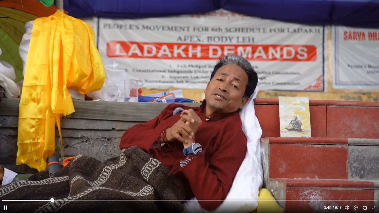 लद्दाख में सोनम वांगचुक के नेतृत्व में आंदोलन का 14वां दिन लद्दाख