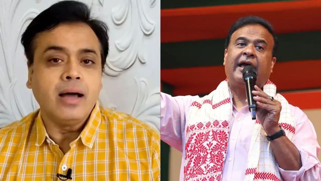 हिमंता बिस्वा सरमा और पत्रकार अभिसार शर्मा अभिसार