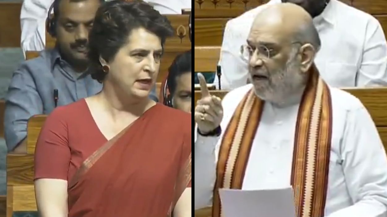 ऑपरेशन सिंदूर पर चर्चा में प्रियंका गांधी और अमित शाह। priyanka gandhi amit shah monsoon session