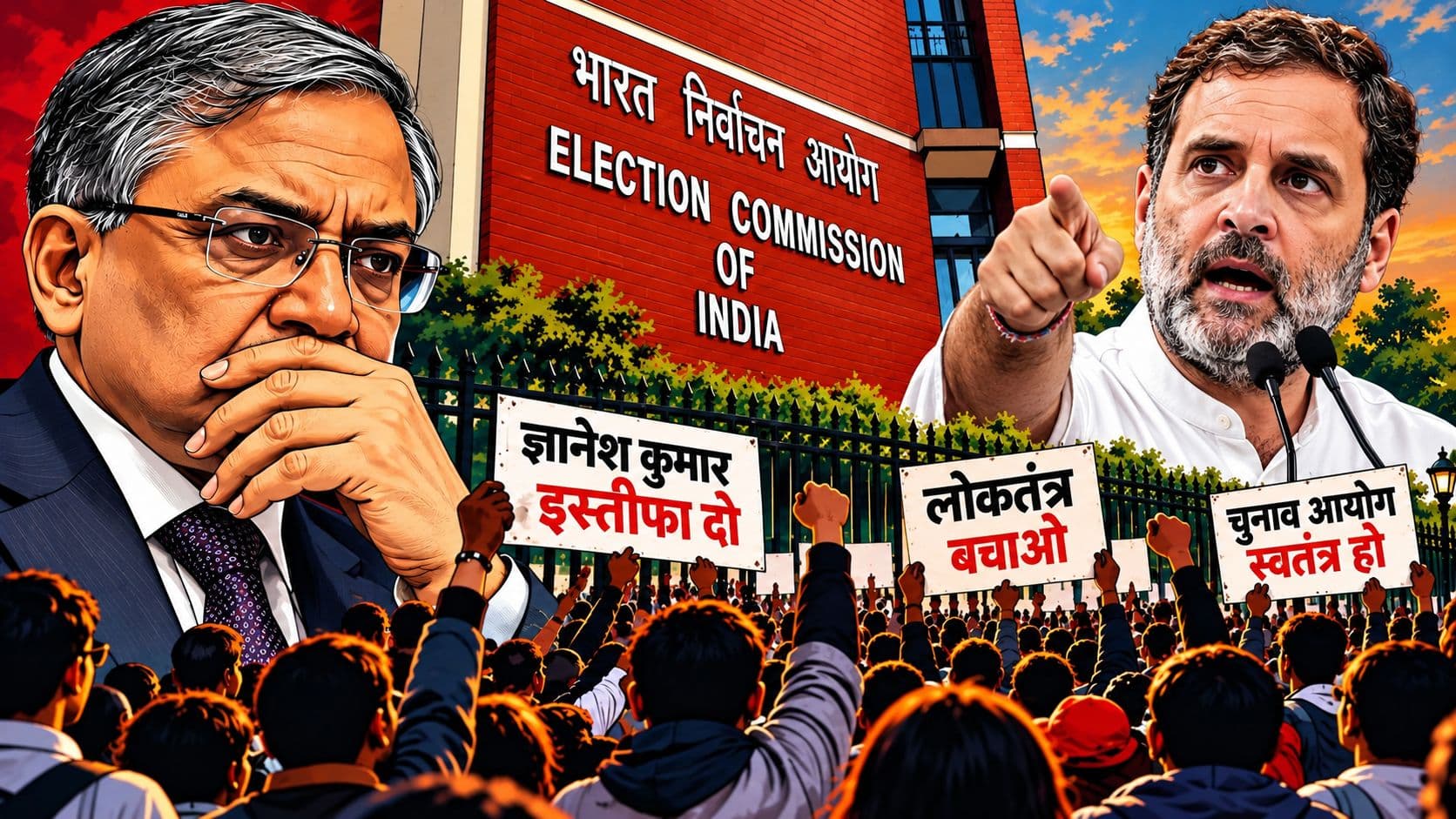 ज्ञानेश के खिलाफ कल जन महाभियोग, लाठियों से डरे बिना 1 रामलीला मैदान को आइयेः राहुल ज्ञानेश के खिलाफ कल जन महाभियोग, लाठियों से डरे बिना 1 रामलीला मैदान को आइयेः राहुल