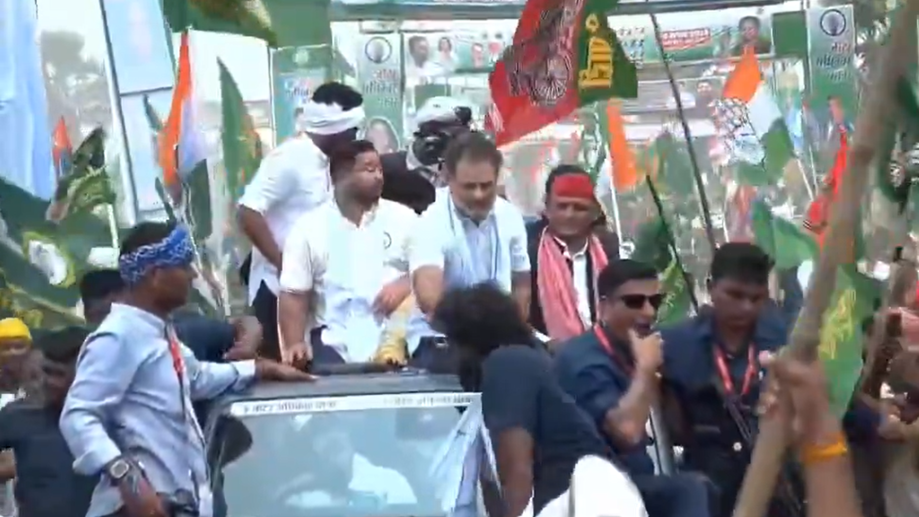 वोटर अधिकार यात्राः राहुल गांधी अखिलेश यादव तेजस्वी यादव शनिवार को आरा में। वोट चोरी